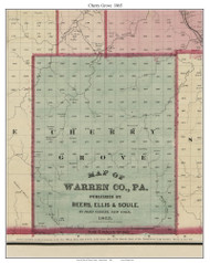 Cherry Grove Township, Pennsylvania 1865 Old Town Map Custom Print - Warren Co. (Beers)