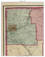 Columbus Township, Pennsylvania 1865 Old Town Map Custom Print - Warren Co. (Beers)