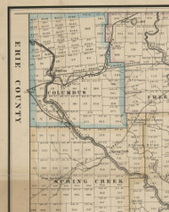 Columbus Township, Pennsylvania 1865 Old Town Map Custom Print - Warren Co.