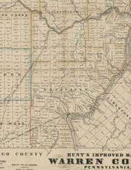 Deerfield Township, Pennsylvania 1865 Old Town Map Custom Print - Warren Co.
