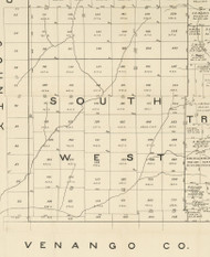 South West Township, Pennsylvania 1889 Old Map Custom Print - Warren Co.