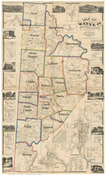 Towns on Source Map - Wayne Co., Pennsylvania 1860 - NOT FOR SALE - Wayne Co.