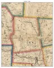 Dyberry Township, Pennsylvania 1860 Old Town Map Custom Print - Wayne Co.