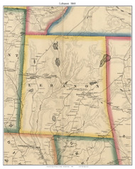 Lebanon Township, Pennsylvania 1860 Old Town Map Custom Print - Wayne Co.