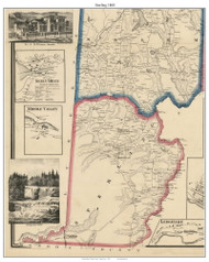 Sterling Township, Pennsylvania 1860 Old Town Map Custom Print - Wayne Co.