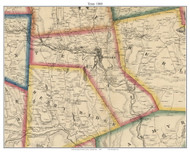 Texas Township, Pennsylvania 1860 Old Town Map Custom Print - Wayne Co.