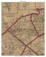 Carroll Township, Pennsylvania 1860 Old Town Map Custom Print - York Co.