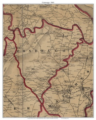 Conewago Township, Pennsylvania 1860 Old Town Map Custom Print - York Co.