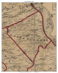 Lower Windsor Township, Pennsylvania 1860 Old Town Map Custom Print - York Co.