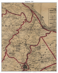 Manchester Township, Pennsylvania 1860 Old Town Map Custom Print - York Co.