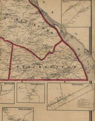 Peachbottom Township, Pennsylvania 1860 Old Town Map Custom Print - York Co.