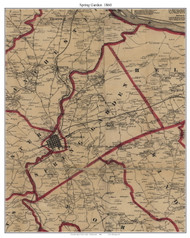 Spring Garden Township, Pennsylvania 1860 Old Town Map Custom Print - York Co.