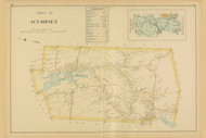 Acushnet, Massachusetts 1895 Old Town Map Reprint - Bristol Co.