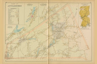 Attleboro, Massachusetts 1895 Old Town Map Reprint - Bristol Co.