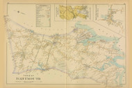 Dartmouth, Massachusetts 1895 Old Town Map Reprint - Bristol Co.