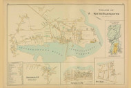 South Dartmouth, Dartmouth PO, Nonquitt PO, and Bay View Villages - Dartmouth, Massachusetts 1895 Old Town Map Reprint - Bristol Co.