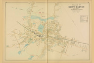 North Easton Village - Easton, Massachusetts 1895 Old Town Map Reprint - Bristol Co.