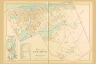 Fall River City - All, Massachusetts 1895 Old Town Map Reprint - Bristol Co.