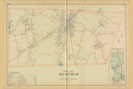 Mansfield, Massachusetts 1895 Old Town Map Reprint - Bristol Co.
