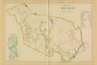 Raynham, Massachusetts 1895 Old Town Map Reprint - Bristol Co.
