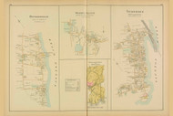 Pottersville and Somerset Villages, Swansea Village - Somerset, Massachusetts 1895 Old Town Map Reprint - Bristol Co.