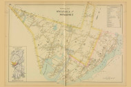 Swansea and Somerset Towns, Massachusetts 1895 Old Town Map Reprint - Bristol Co.