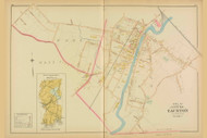 Taunton City - Plate 1, Massachusetts 1895 Old Town Map Reprint - Bristol Co.