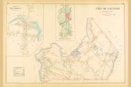 Taunton City - Eastern Part, Massachusetts 1895 Old Town Map Reprint - Bristol Co.