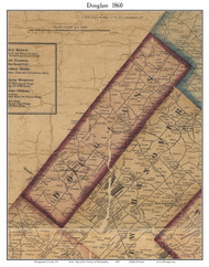 Douglass Township, Pennsylvania 1860 Old Town Map Custom Print - Montgomery Co.