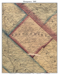 Montgomery Township, Pennsylvania 1860 Old Town Map Custom Print - Montgomery Co.