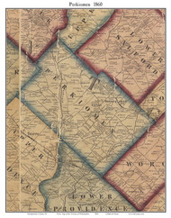 Perkiomen Township, Pennsylvania 1860 Old Town Map Custom Print - Montgomery Co.
