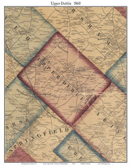 Upper Dublin Township, Pennsylvania 1860 Old Town Map Custom Print - Montgomery Co.