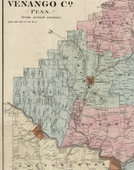 Jackson Township, Pennsylvania 1865 Old Town Map Custom Print - Venango Co.