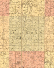 Liberty, Illinois 1889 Old Town Map Custom Print - Adams Co.