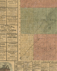 King, Illinois 1872 Old Town Map Custom Print - Christian Co.