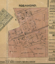 Rosamund Village - Christian Co., Illinois 1872 Old Town Map Custom Print - Christian Co.