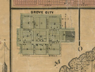Grove City - Christian Co., Illinois 1872 Old Town Map Custom Print - Christian Co.