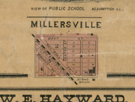 Millersville - Christian Co., Illinois 1872 Old Town Map Custom Print - Christian Co.