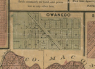 Owaneco - Christian Co., Illinois 1872 Old Town Map Custom Print - Christian Co.