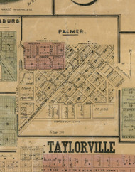 Palmer - Christian Co., Illinois 1872 Old Town Map Custom Print - Christian Co.