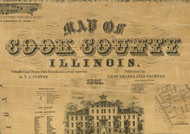 Title of Source Map - Cook Co., Illinois 1861 Old Town Map Custom Print - Cook Co.