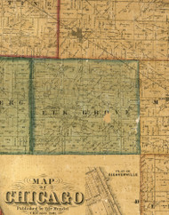 Elk Grove, Illinois 1861 Old Town Map Custom Print - Cook Co.