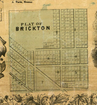 Brickton - Cook Co., Illinois 1861 Old Town Map Custom Print - Cook Co.