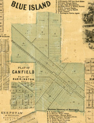 Canfield - Cook Co., Illinois 1861 Old Town Map Custom Print - Cook Co.