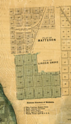 Matteson and Linden Grove - Cook Co., Illinois 1861 Old Town Map Custom Print - Cook Co.