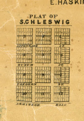 Schleswig - Cook Co., Illinois 1861 Old Town Map Custom Print - Cook Co.