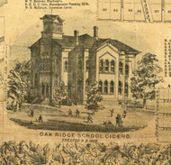 Oak Ridge School - Cook Co., Illinois 1861 Old Town Map Custom Print - Cook Co.