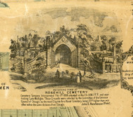 Rosehill Cemetery - Cook Co., Illinois 1861 Old Town Map Custom Print - Cook Co.