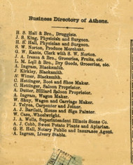 Business Directory - Athens, Illinois 1861 Old Town Map Custom Print - Cook Co.