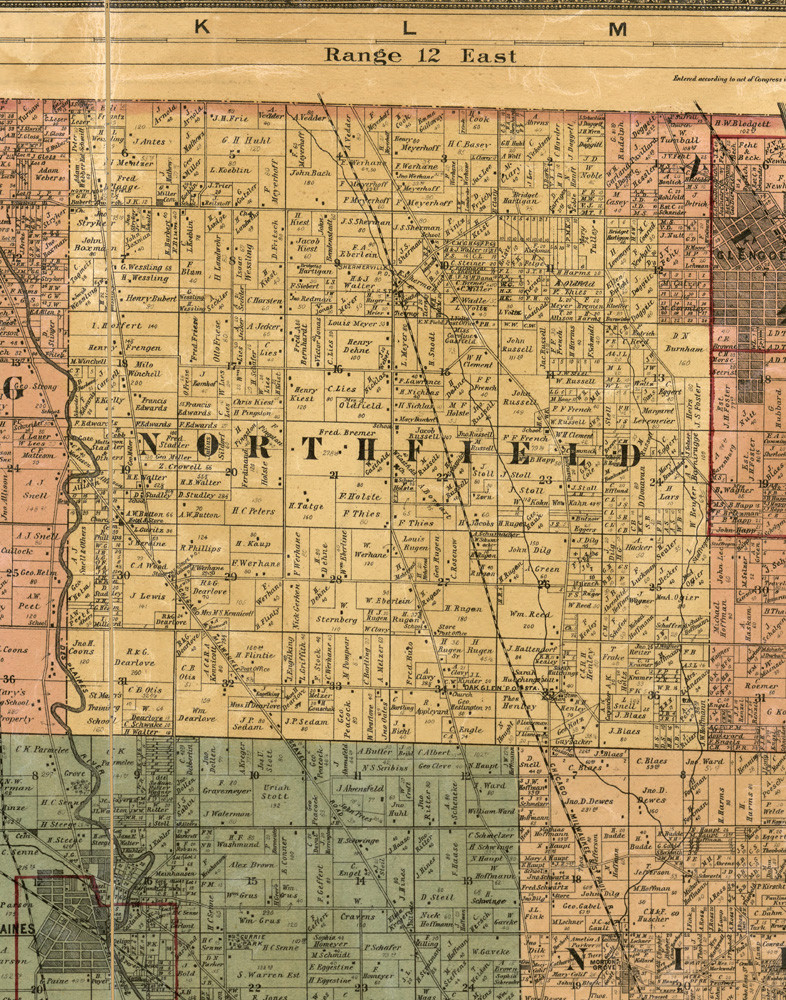 Northfield Illinois 16 Old Town Map Custom Print Cook Co Old Maps Northfield Illinois 16 Old Town Map Custom Print Cook Co Old Maps